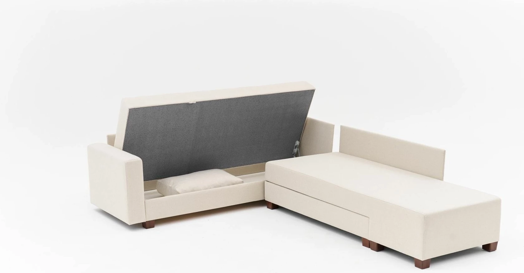 Kënd-sofë krevate Atelier del Sofa, Aly Arzilla, kënd i djathtë, ngjyrë krem