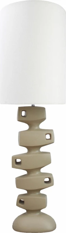 Llambë dyshemeje CYRANO, polirezina, bezhë, liri e bardhë, 34x34x117cm