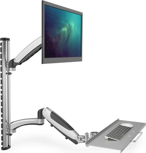 Krah muri për monitor dhe tastierë Digitus DA-90354, deri 27", 8 kg, VESA 75x75/100x100, zi/gri