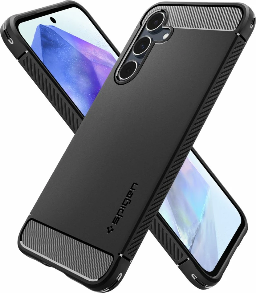 Mbështjellës Spigen Rugged Armor për Samsung Galaxy A55 5G, i zi