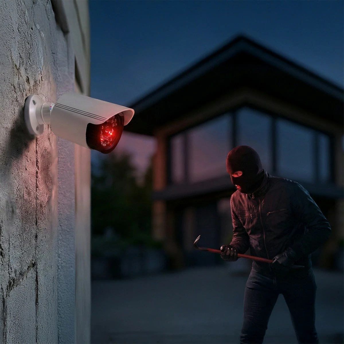 Atrapa kamere tubore, CEE, IR1800, LED IR me pulsim, IP44, 2xAA, ABS, e bardhë