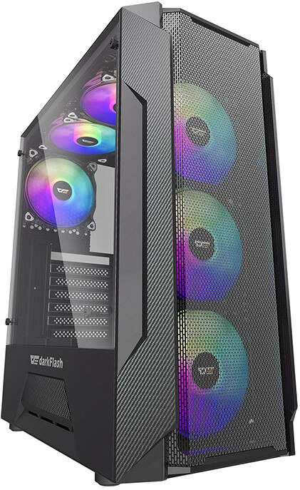 Kasë Darkflash LEO, Middle Tower, ATX/M-ATX/ITX, xham i temperuar, e zezë