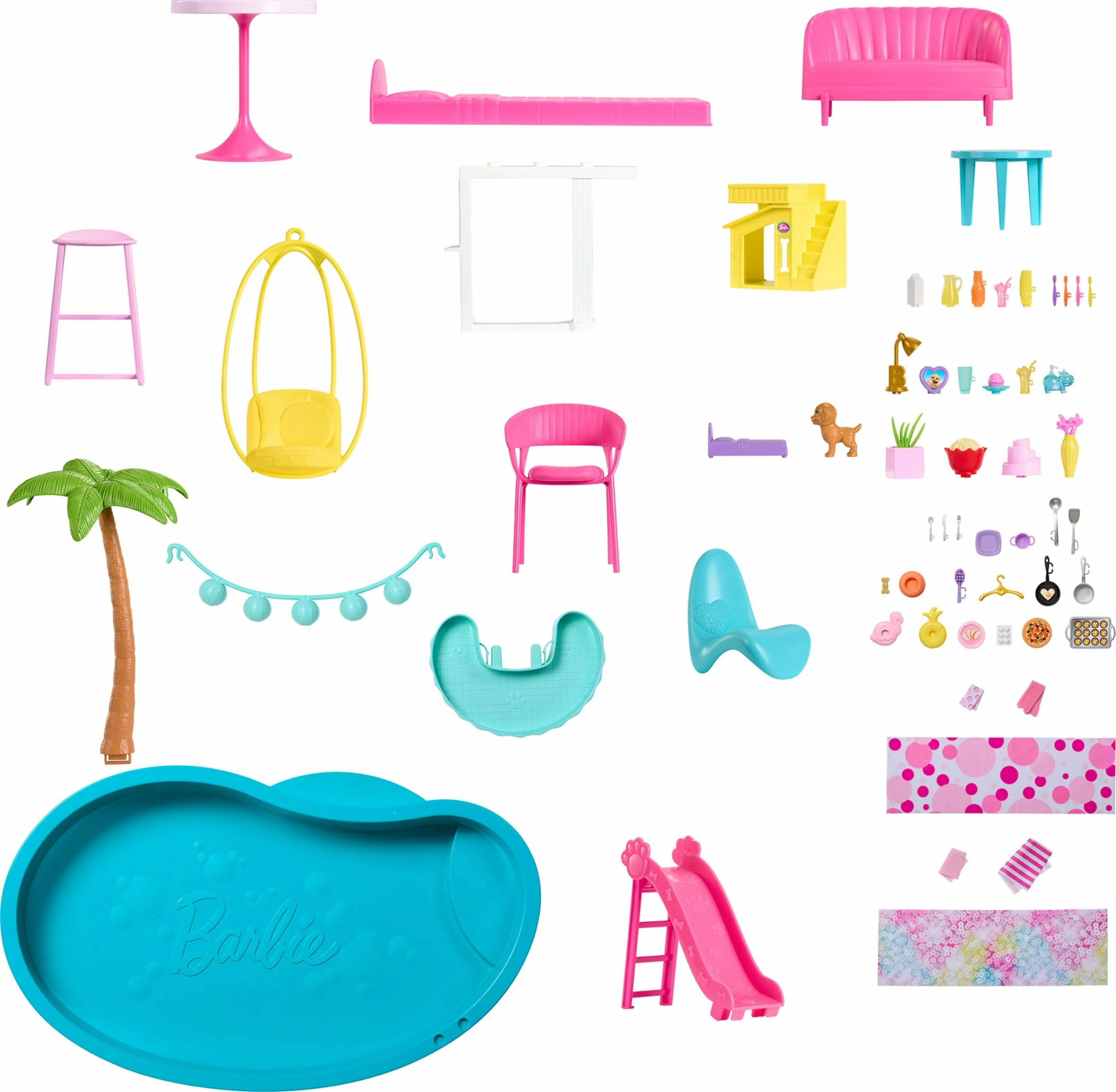 Shtëpi kukullash Mattel Barbie Dreamhouse HMX10, 3 kate, 75 aksesorë, me rrëshqitëse spirale e pishinë, pa kukull