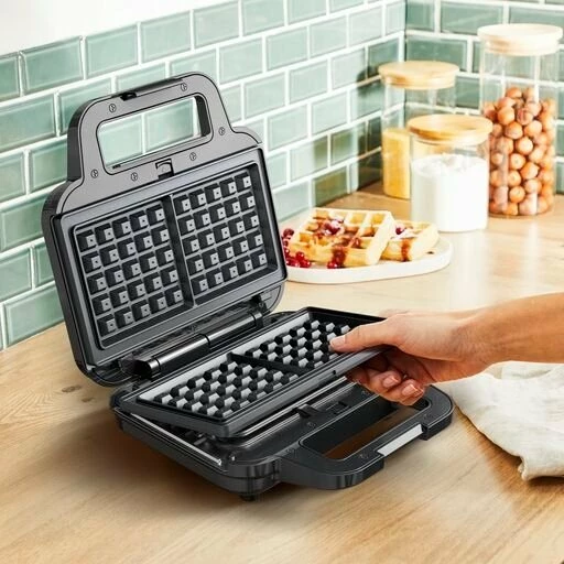 Tostier 3-në-1 Tefal UltraCompact SW383D10 700 W, 3 sete pllakash, i zi