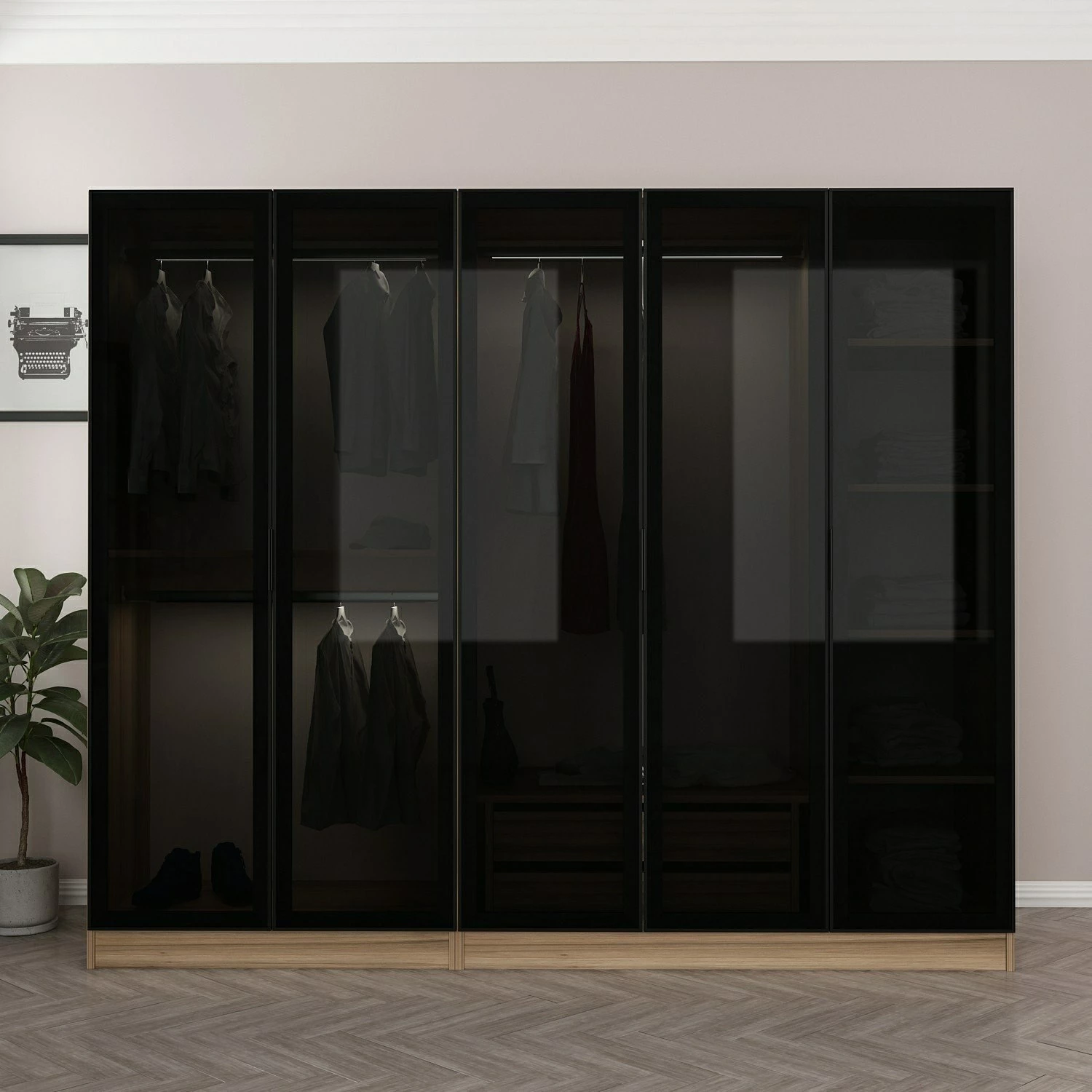 Dollap për dhomë gjumi, ngjyrë fume, Skye Decor, 7649