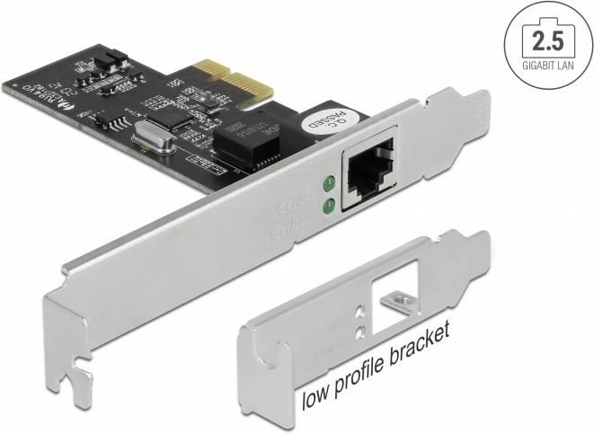 Kartë rrjeti DeLOCK PCI Express x1, 2.5 Gbit/s, RJ-45, e zezë