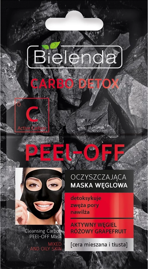 Maskë pastruese për femra Bielenda Carbo Detox Peel-Off Charcoal Cleansing Mask, 2x6g