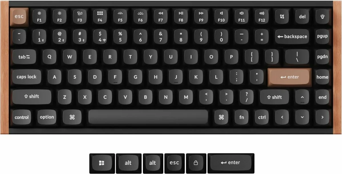 Tastierë magnetike Keychron K2 HE K2H-F1, 75%, RGB, USB-C/Bluetooth/2.4 GHz, Gateron Double-Rail Magnetic Nebula, e zezë
