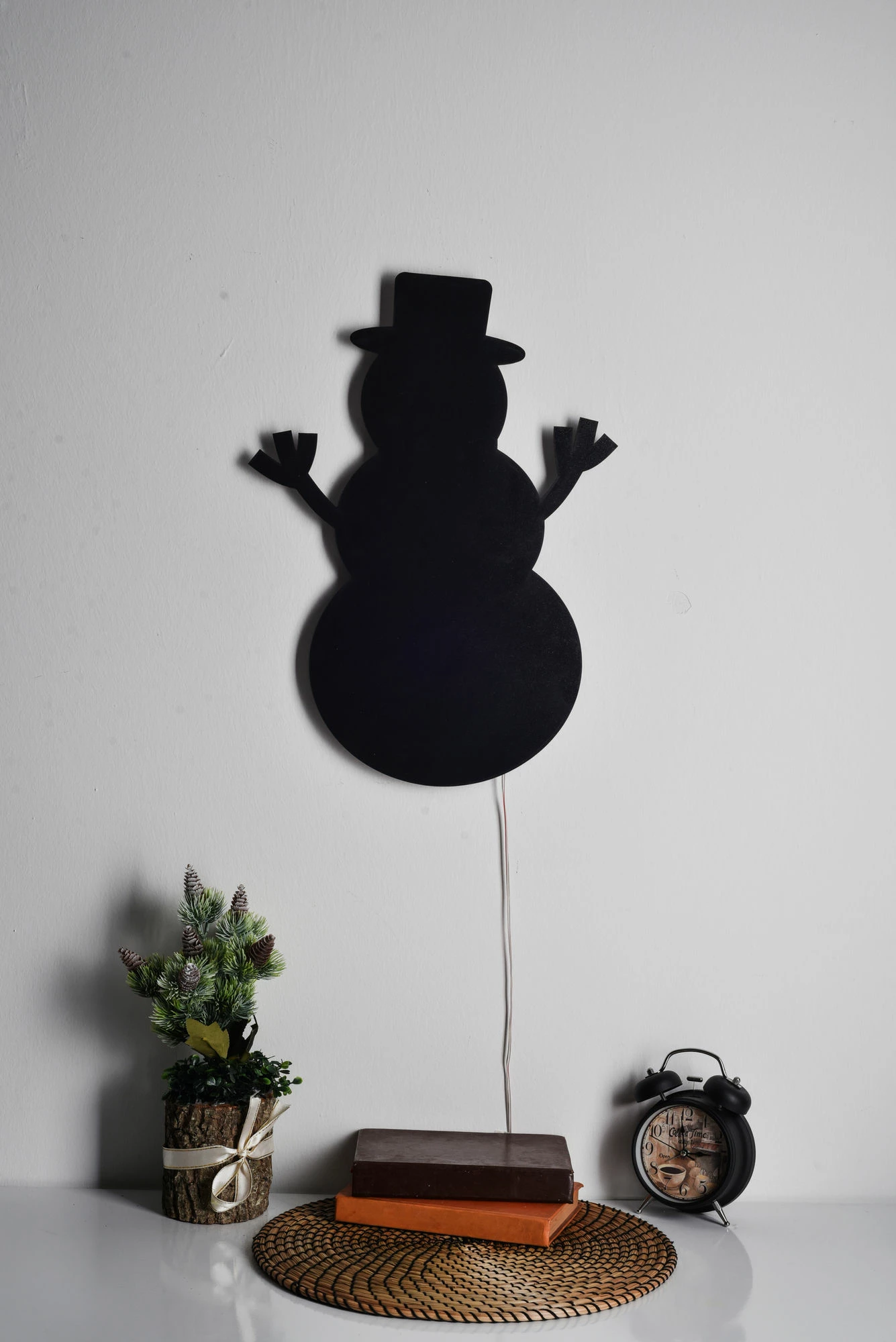 Dritë dekorative LED, formë dordoleci, ngjyrë blu, Wallity Snowman 2, 25x35cm