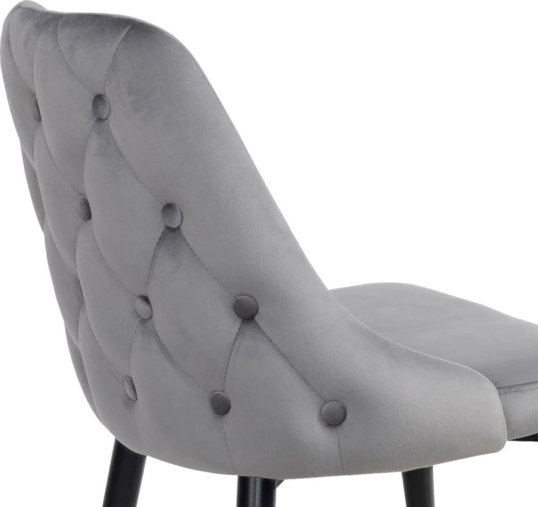 Karrige Zedna, kadife gri, këmbë metalike të zeza, 51x58x84cm