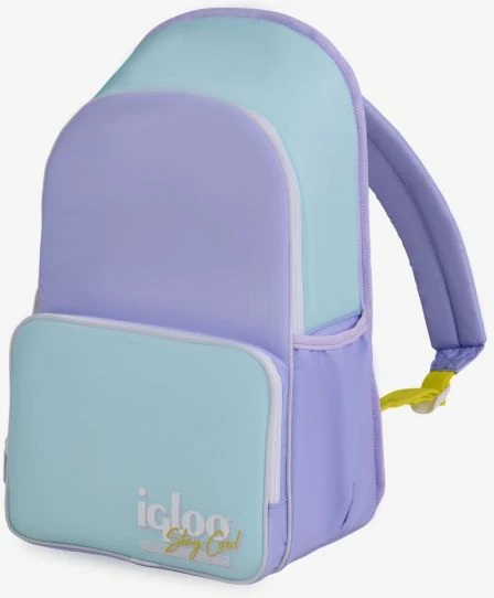 çantë ftohëse shpine IGLOO Soft Retro Backpack Pastel, 20 kanaçe, 28×18×46 cm, pastel blu/lejla