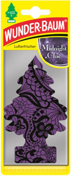 Aroma ajri për makinë – Wunder Baum Midnight Chic  Aroma klasike Wunder Baum me erë “Midnight Chic”. Siguron freski d