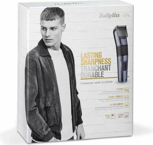Trimer për flokë dhe mjekër BaByliss E976E, 0.5-25mm, 26 gjatësi, pa kabllo/me kabllo
