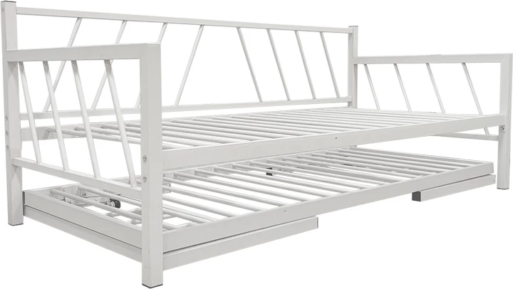 Krevat-sofa Remmie, metalik, ngjyrë e bardhë, 90x190cm