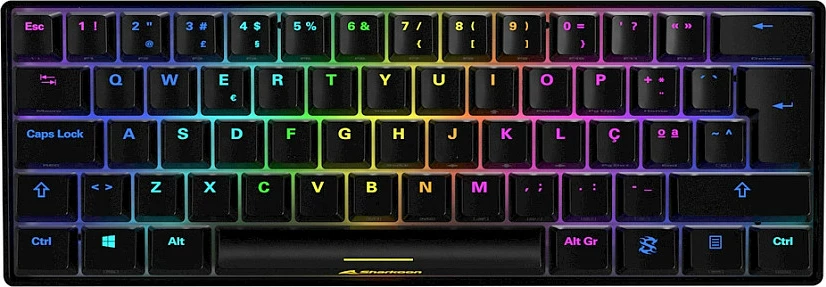 Tastierë mekanike SHARKOON SKILLER SGK50 S4, Kailh Red, 60%, RGB, PT-Layout, e zezë