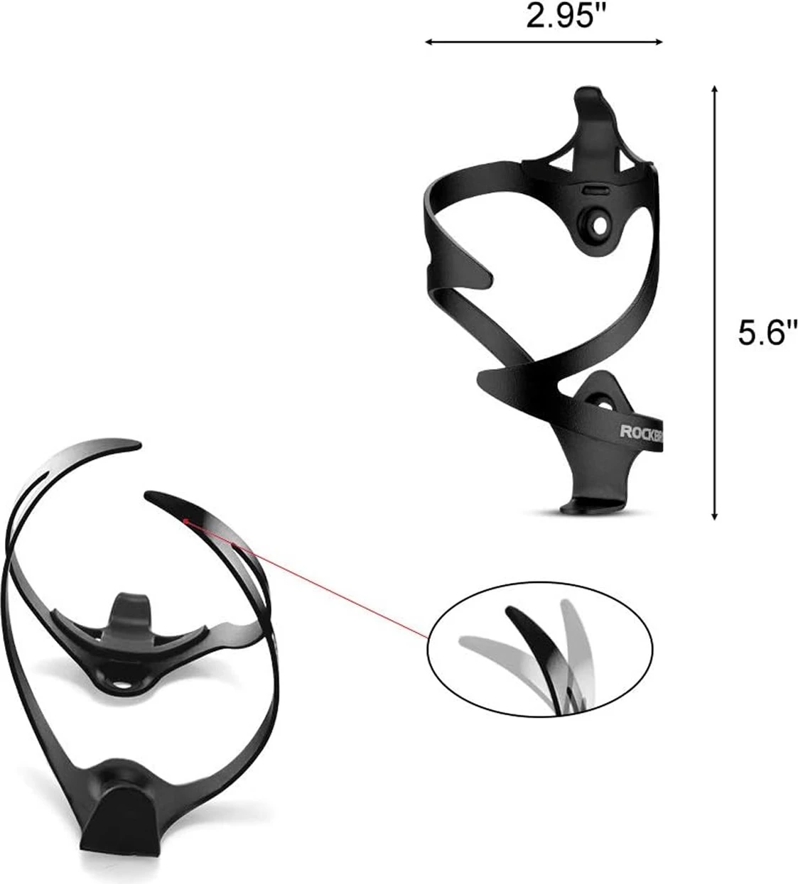 Mbajtës shishe për biçikletë Rockbros 2017-11ABK, alumini, e zezë