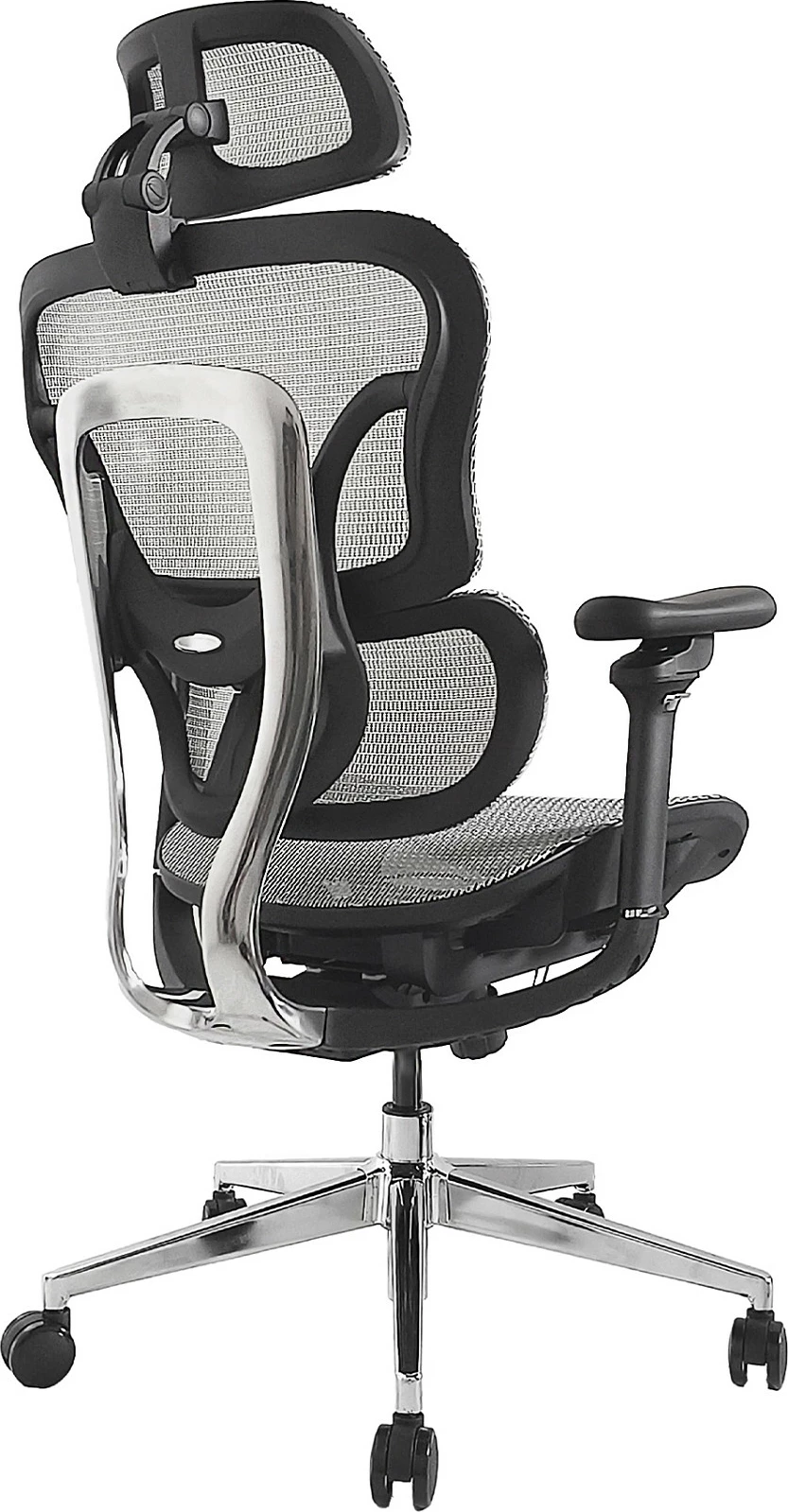 Karrige zyre ergonomike EQUIP, me mbështetëse koke, mbështetëse krahësh 3D, mesh, 150 kg, gri
