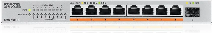 Switch Zyxel XMG-108HP, 2.5G Ethernet, PoE