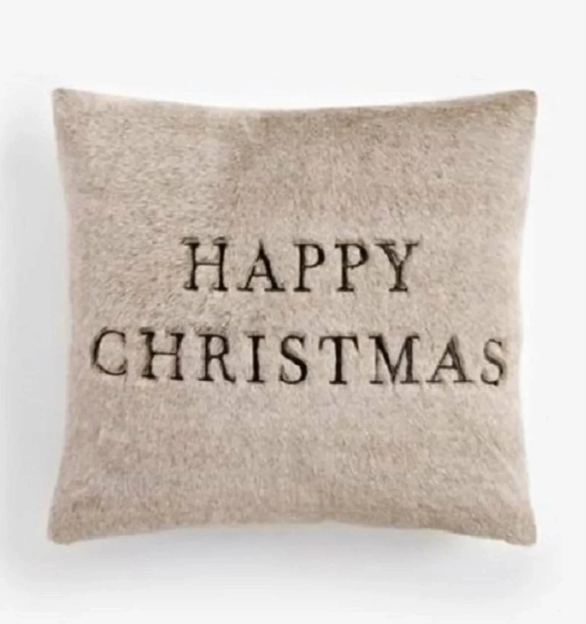 Jastëk dekorativ Happy Christmas, ngjyrë bezhë, 43x43cm