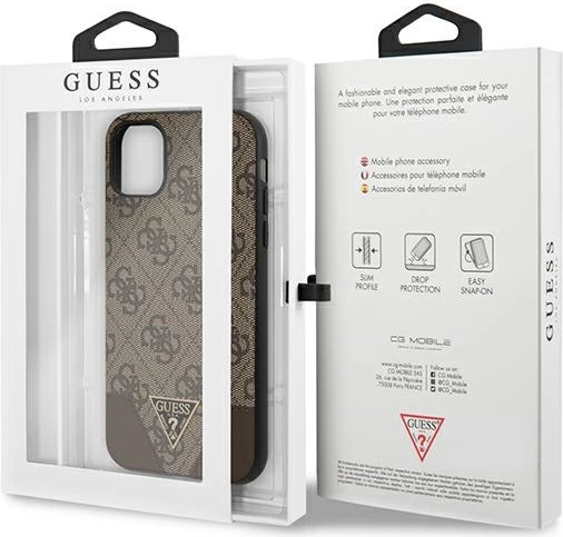 Mbështjellës Guess 4G Triangle Collection për iPhone 11/Xr 6.1", Kafe