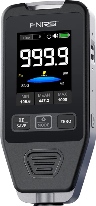 Matës trashësie boje, FNIRSI CTG-20, 0–1400 µm, identifikim Fe/NFe/Fe+Zn, ekran me ngjyra, USB-C, bateri 600 mAh