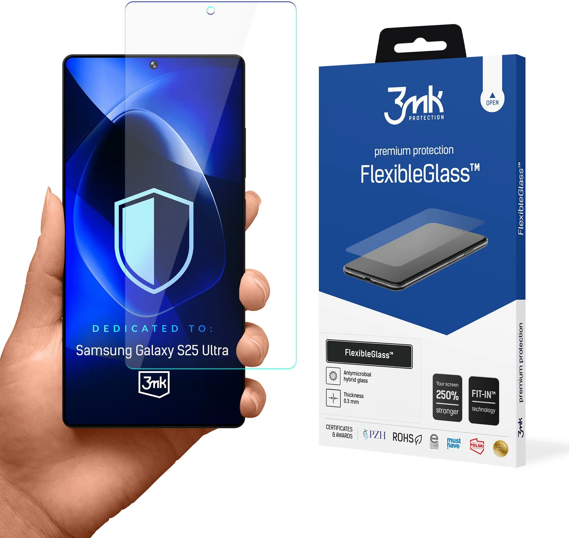 Mbështjellës xhami hibrid 3mk Protection FlexibleGlass për Samsung Galaxy S25 Ultra