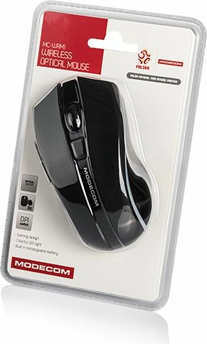 Maus Modecom MC-WRM1 (M-MC-WRM1-100) 1600 DPI wireless, e zezë