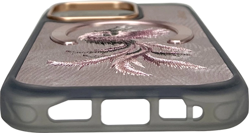 Mbështjellës Nimmy Magnetic Fantasy Animal MagSafe për iPhone 16 Pro 6.3", hardcase TPU/PU, Rose Gold