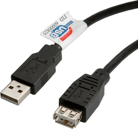 Kabllo USB 2.0 ROLINE A-A (Mashkull-Femër), 3m, e zezë