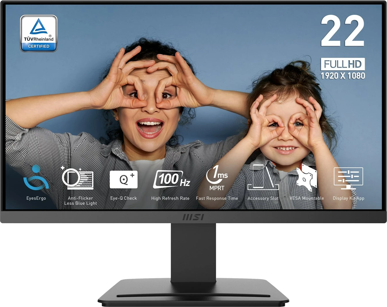 Monitor MSI PRO MP223 E2, 21.4", Full HD, LED, i zi