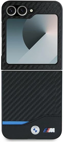 Mbështjellës BMW Carbon Blue Line për Samsung Galaxy Z Flip 6, i zi
