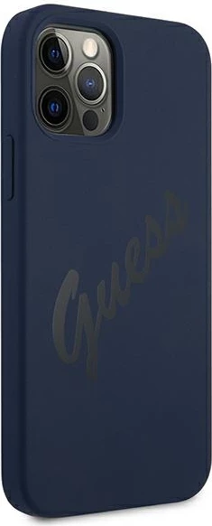 Mbështjellës Guess GUHCP12LLSVSBL për iPhone 12 Pro Max 6.7", silikon, Blu