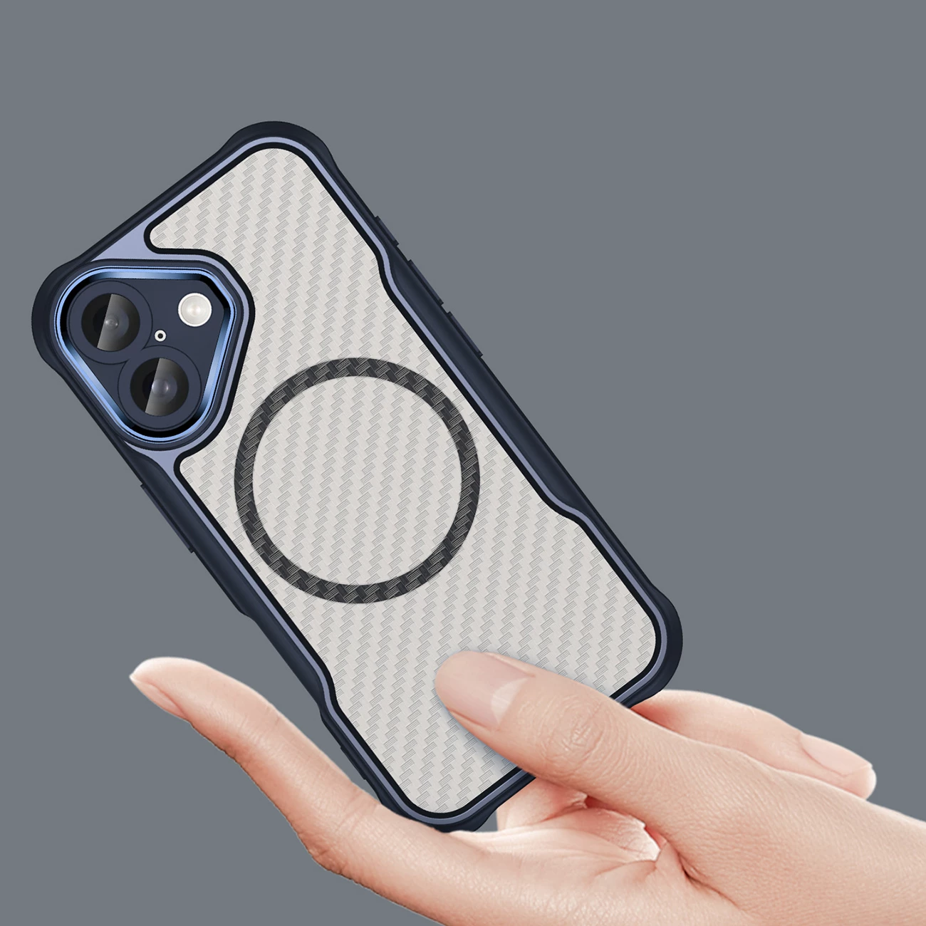 Mbështjellës silikoni Hurtel Leading Series MagSafe për iPhone 16, Kaltër