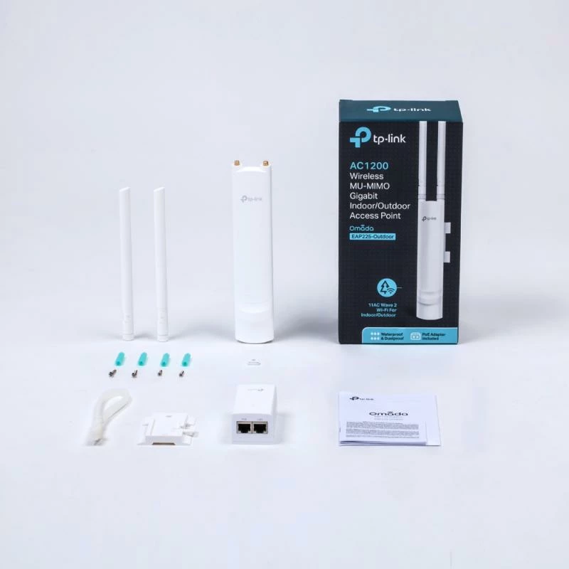 Access Point TP-Link EAP225-Outdoor AC1200 Wave 2, Dual-Band 2.4/5GHz, Mesh, PoE, IP65