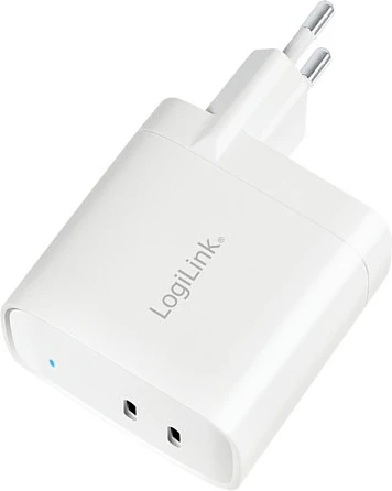 Karikues LogiLink 2xUSB-C 40W i bardhë