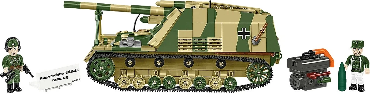 Set blloqesh ndërtimi, Cobi, Panzerhaubitze Hummel COBI-2663, 1118 pjesë, shkallë 1:28, me 2 figura