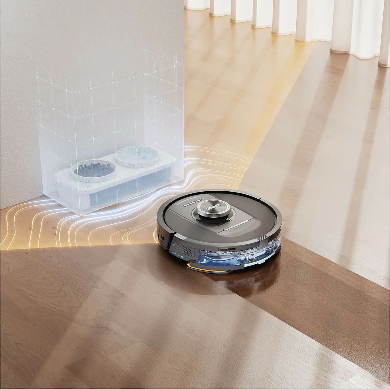 Robot fshesë Shark RV2800YEEU, me stacion bazë, LiDAR, fshirje me ujë, 110 min, zi/argjend