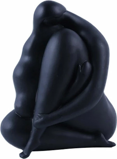 Figurë dekorative abstrakte, polirezine e zezë, 18x13x21cm