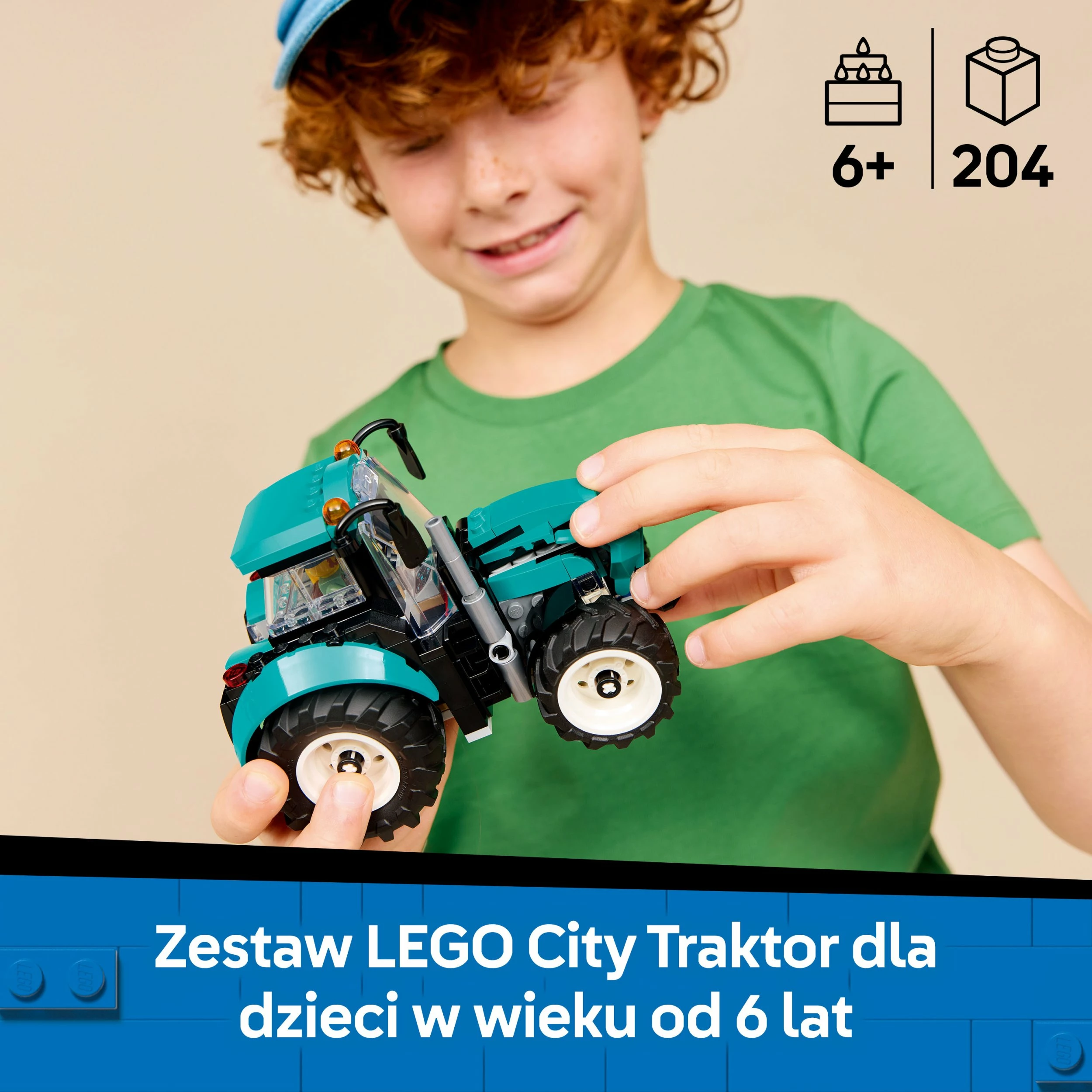 Set ndërtimi LEGO City LEGO 60498 Traktor, 204 copë, 6+, turkeze