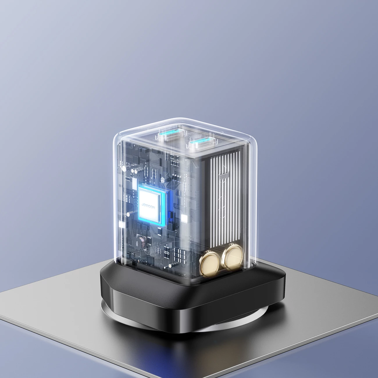 Karikues muri Joyroom JR-TCG17, 45W, 2x USB-C, pa kabllo, i zi, prizë UK