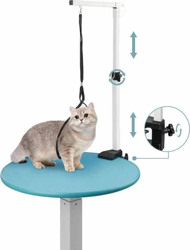 Krah rregullues për groomim qeni Mozos, 56-98 cm, me kapëse tavoline, me rrip sigurie