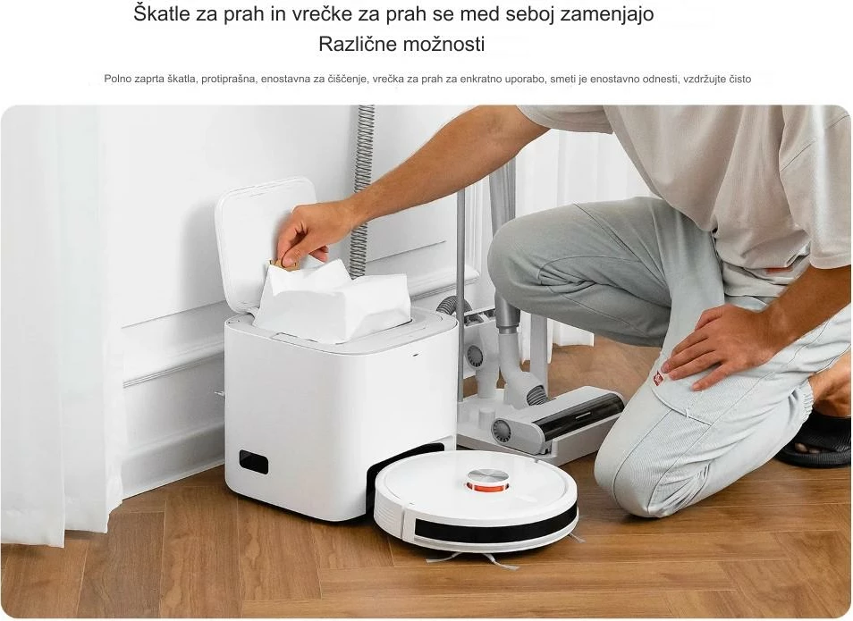 Fshesë me korrent multifunksionale Lydsto R10 4-në-1, 3000Pa/26kPa, 5200mAh, LiDAR, qese pluhuri 3L, e bardhë