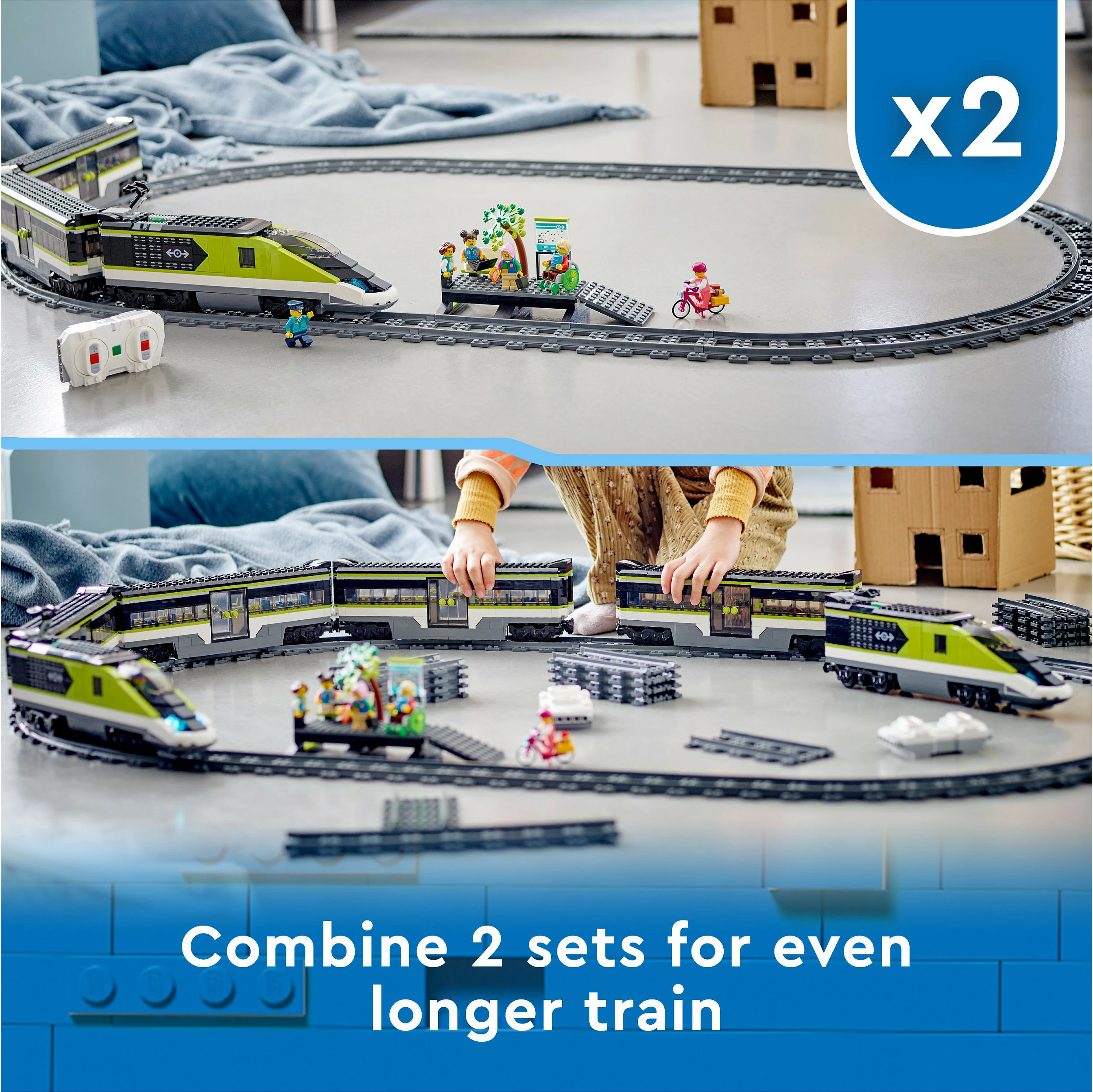 Set ndërtimi LEGO City Express Passenger Train, 7 vjeç e lart, plastik, 764 pjesë, shumëngjyrësh