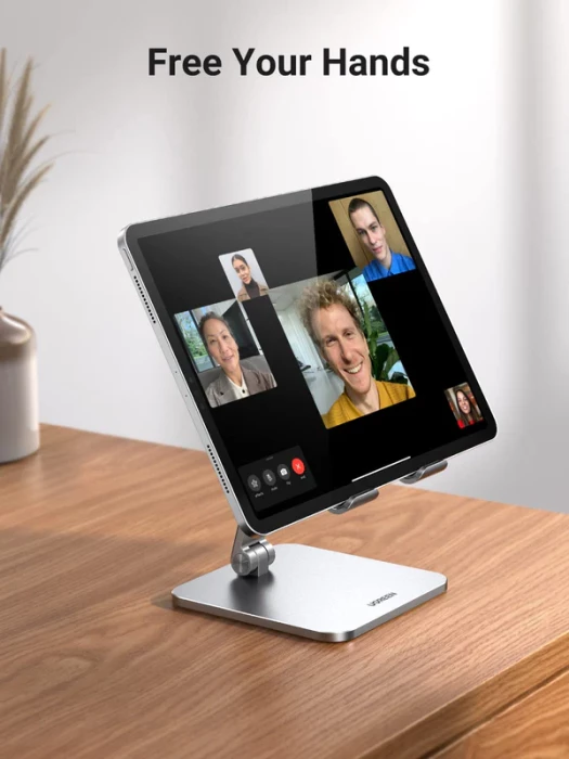 Mbajtëse tableti UGREEN 40393 e rregullueshme alumini, palosëse, deri 12.9\", kënd 5°-150°, argjendtë