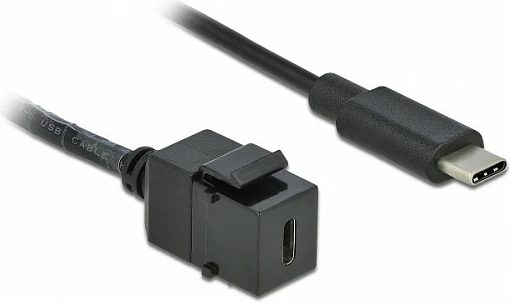 Modul Keystone USB-C DeLOCK 86398, female në male, i rrafshët, i zi