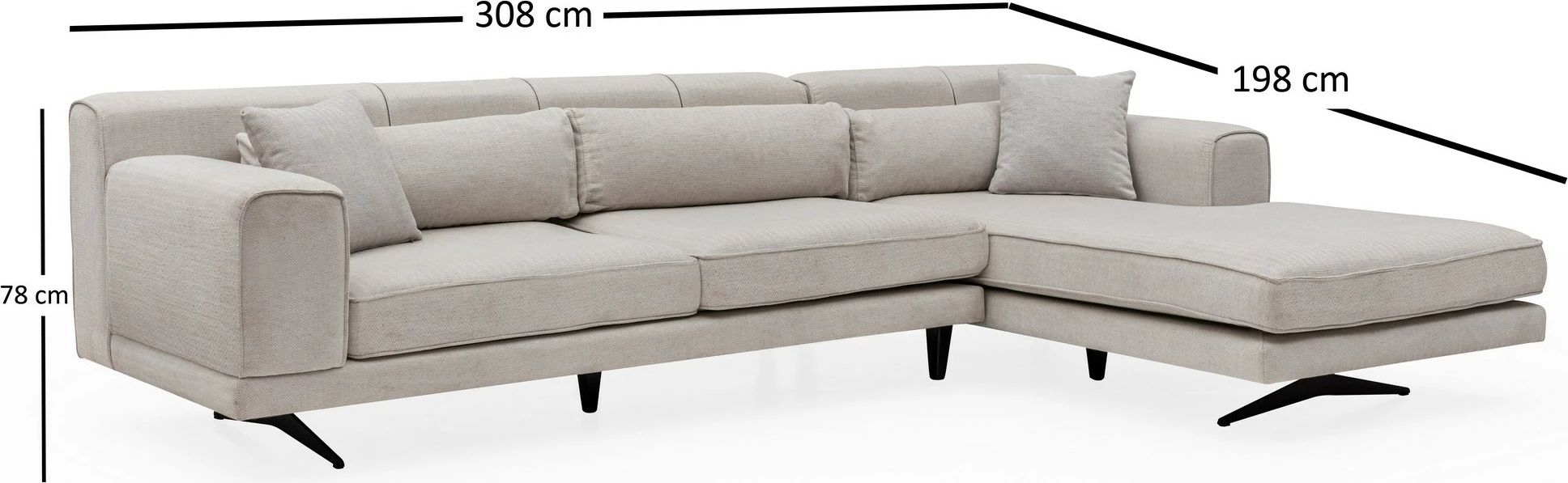 Këndore Jivago, e djathtë, bezhë, Atelier del Sofa