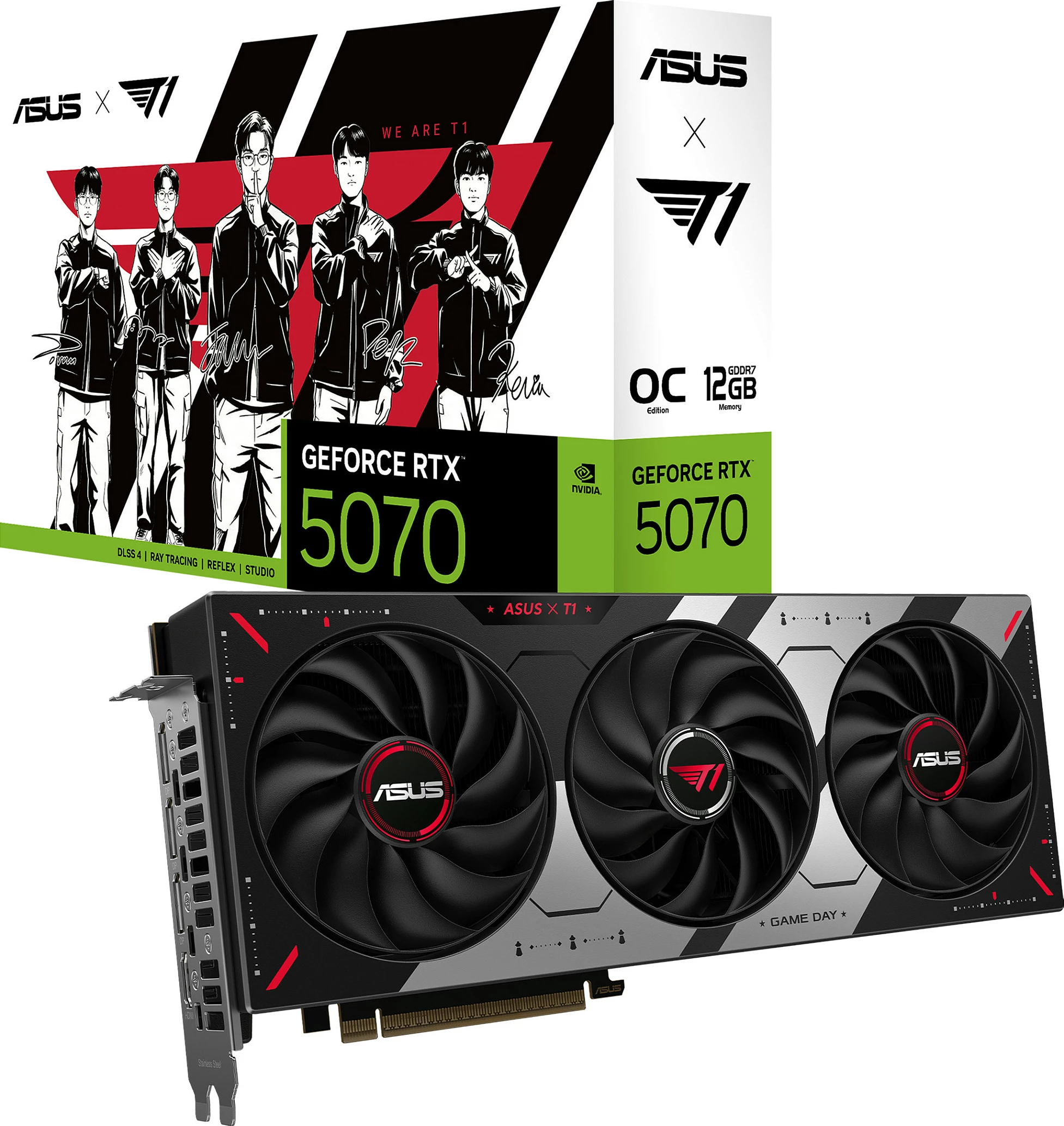 Kartë grafike ASUS GeForce RTX 5070 OC 12GB GDDR7, 3 Fan, PCIe 5.0, Multicolor