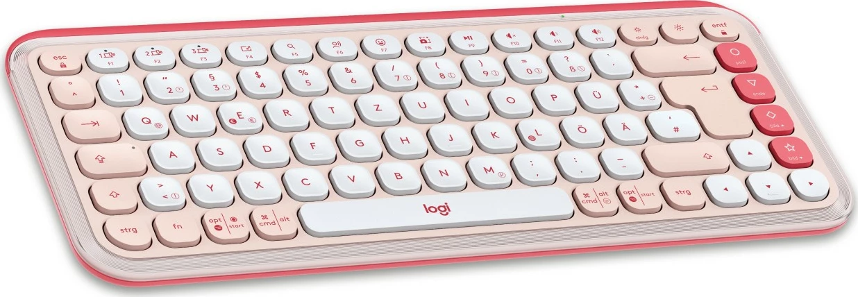 Tastierë wireless me maus Logitech POP ICON COMBO, QWERTZ, Bluetooth, rozë/bardhë