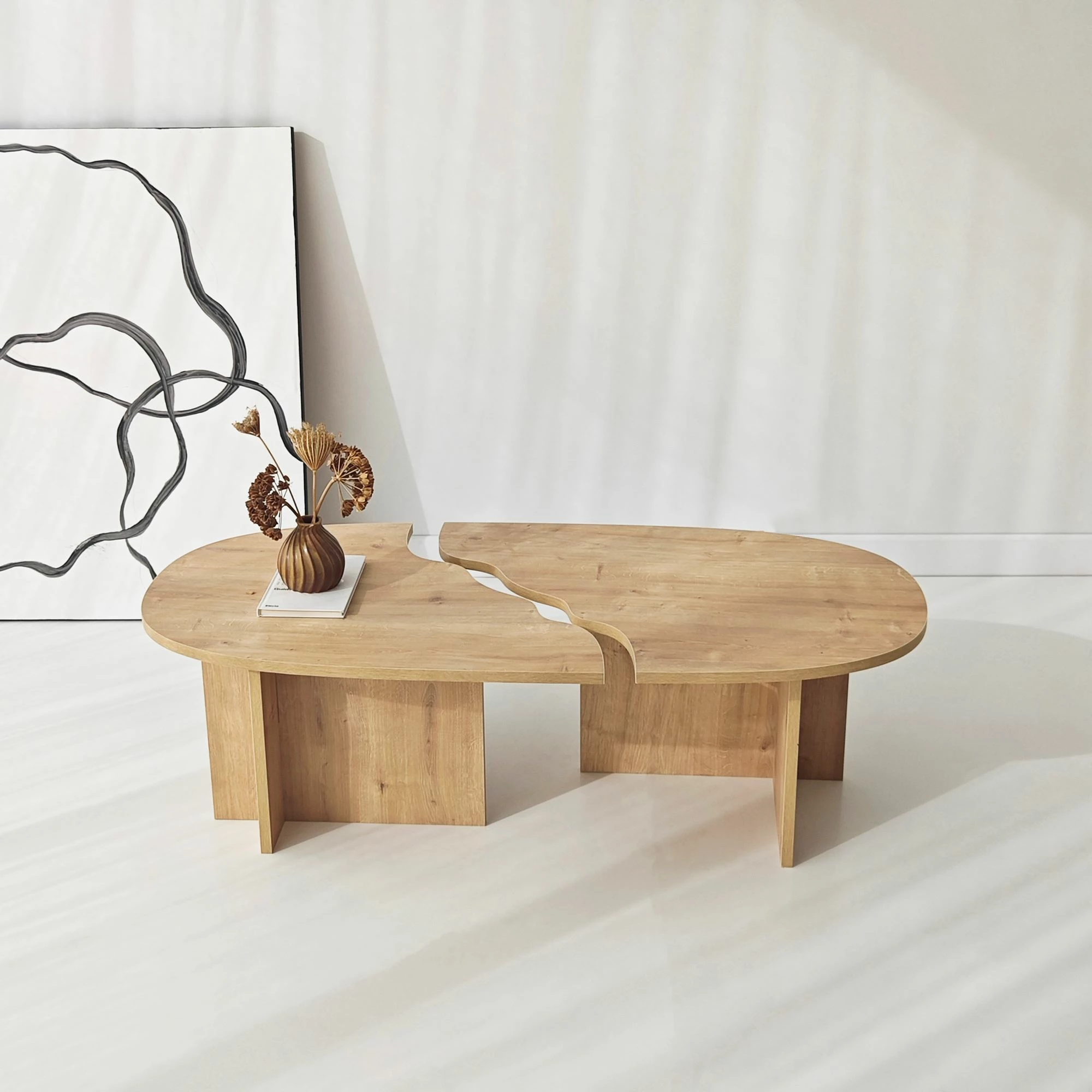 Tavolinë kafeje Skye Decor, ngjyrë lisi Sapphire Oak
