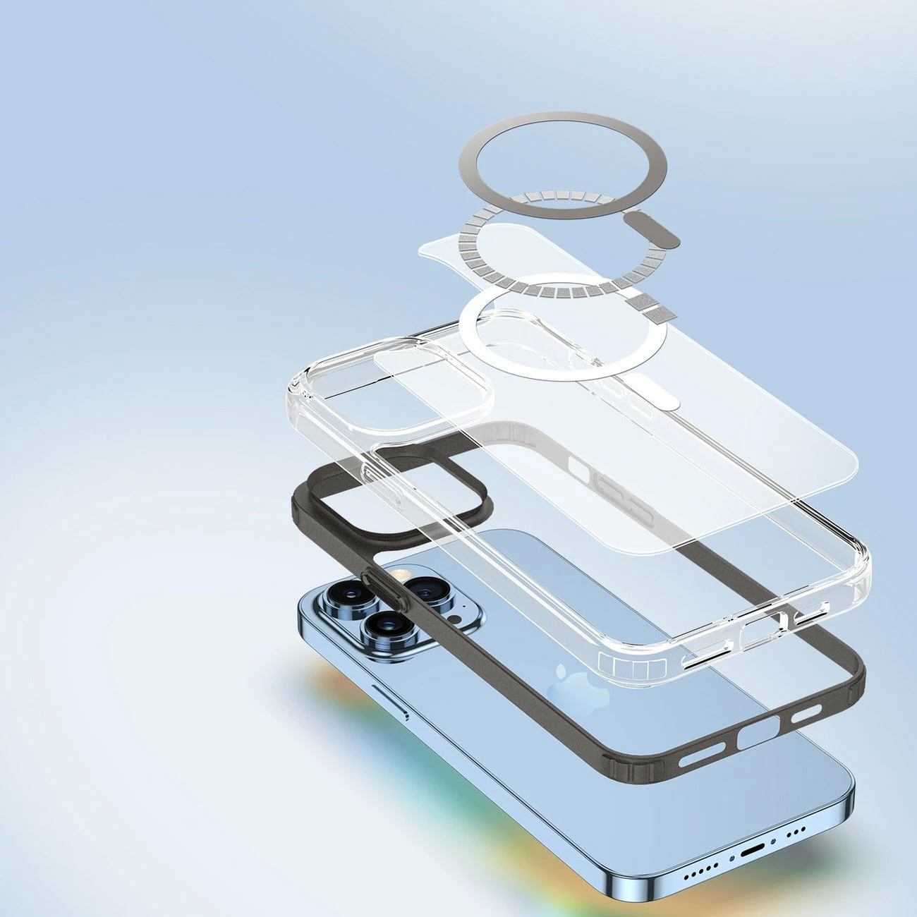 Mbështjellës Dux Ducis Clin2 për iPhone 14 Pro, MagSafe, kaltër